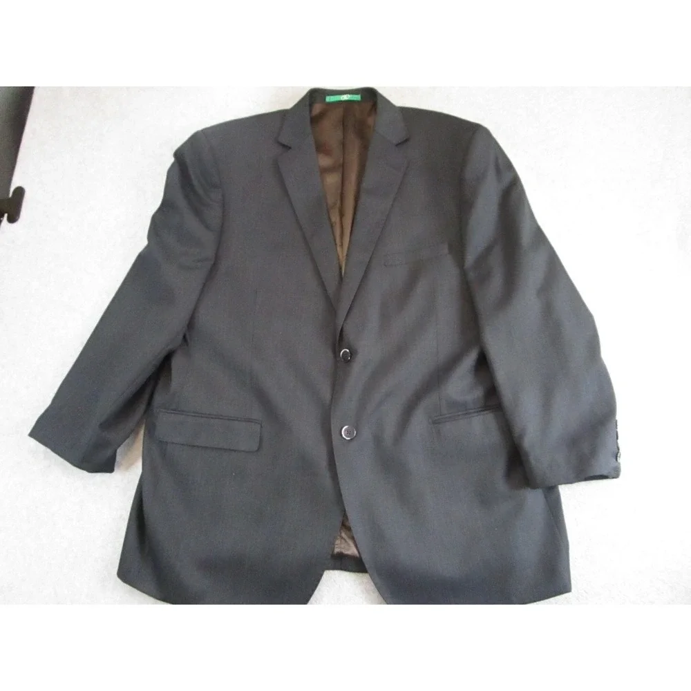 Bianco Brioni Suit Mens 50R (Jacket) / 44R Gray Modern Fit Formal Jacket Pants